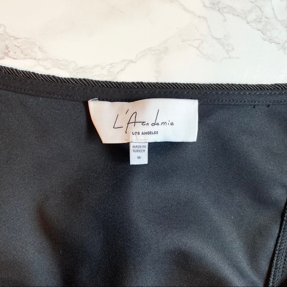 L'Academie The Lauren Blouse Black Size Medium - Picture 5 of 8